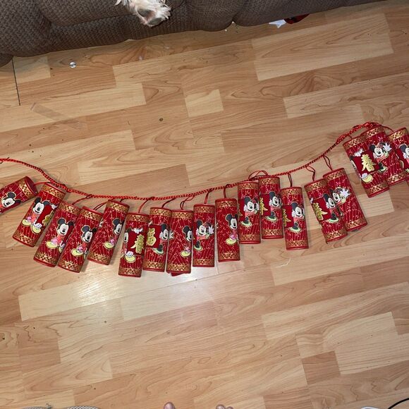Disney Other - Disney Mickey Minnie Mouse Chinese Lunar New Year Firecracker Garland 18pc